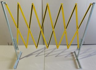 Bariera harmonijkowa nożycowa | zapora drogowa rozsuwana, żółto-czarna